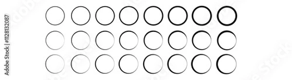 Fototapeta Round circle geometric ball shape line art vector icon