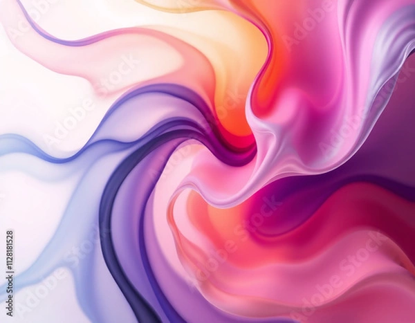 Fototapeta Abstract colorful wave background Time as an abstract flow, vibrant complementary colors, soft diffused light, subtle illumination, balanced tones, contrasting colors