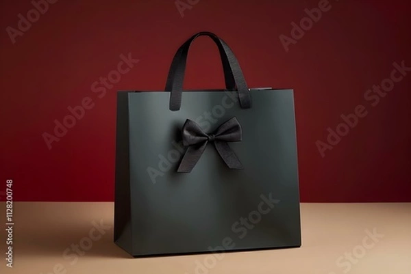Fototapeta Elegant Black Paper Bag Mockup