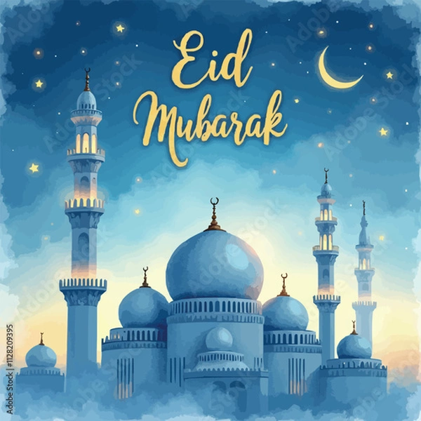 Obraz Eid mubarak islamic greetings background