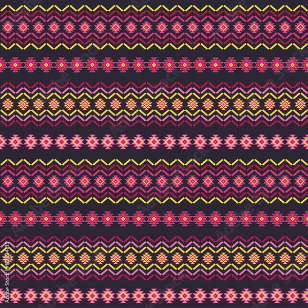 Fototapeta Ethnic boho seamless pattern. Print. Repeating background. Cloth design, wallpaper.
