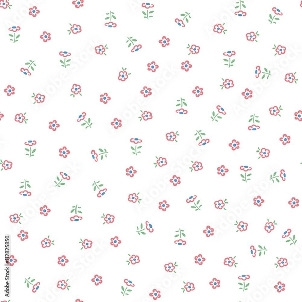 Obraz .Delicate pattern in small flower. White background.