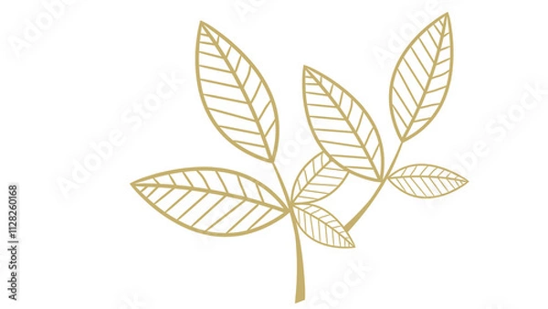 Fototapeta Vector illustration of gold leaves, with a shiny sheen that creates an elegant and luxurious impression. Symbolizing happiness, peace and hope for religious people celebrating the New Year moment