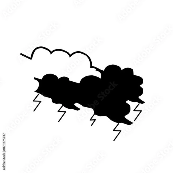 Obraz black and white clouds