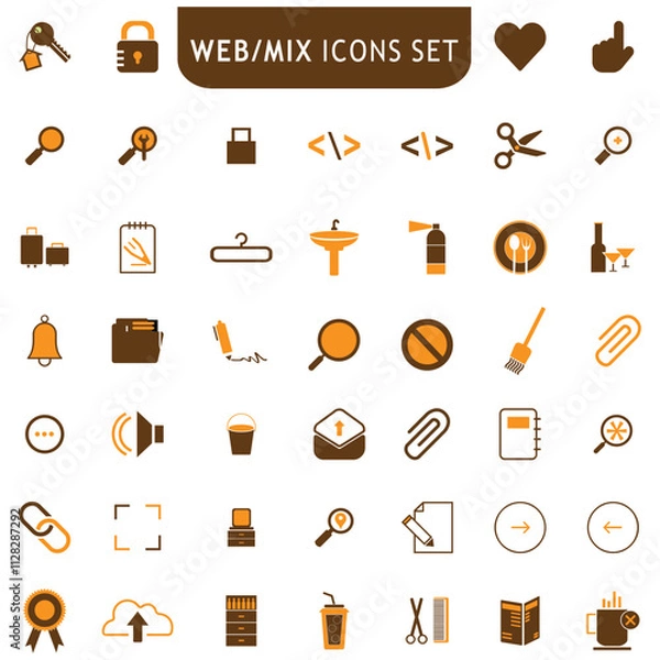 Fototapeta Icons for web and mobile applications set vector illustration.