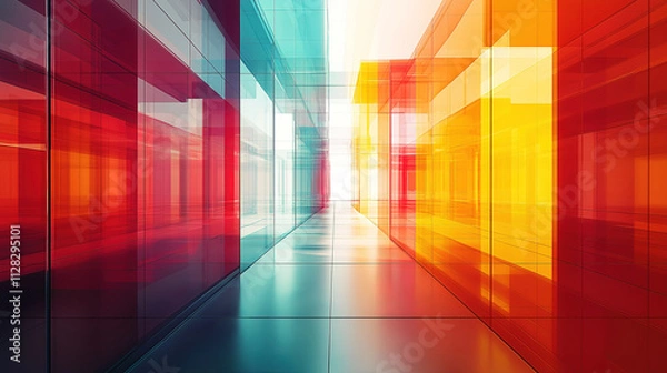 Fototapeta Abstract Colorful Liquid Landscape with Floating Spheres.An otherworldly landscape of swirling, vibrant liquid colors, featuring clusters of various shades of orange, red, and purple.