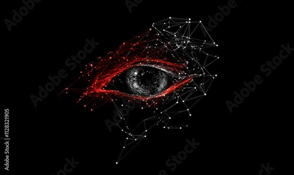Obraz Eye low poly technology background with abstract polygonal digital design