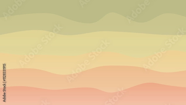 Obraz Olive green and pink coloured wave patterned background with a flowing design
