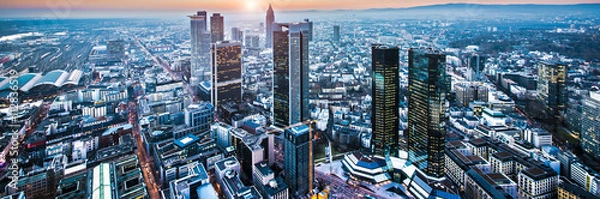 Obraz Frankfurt w zachodzie słońca
