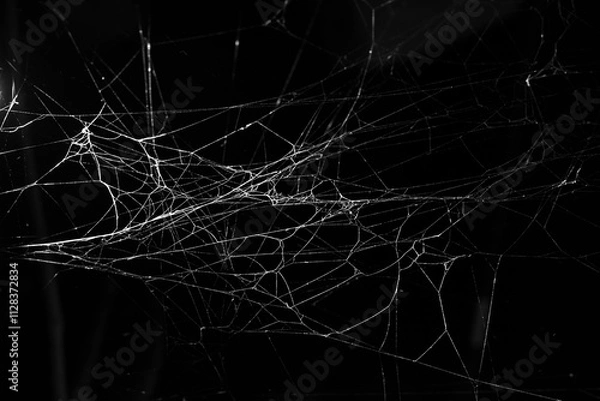 Obraz spider web on a dark background
