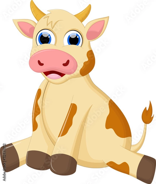 Obraz cartoon cow sitting