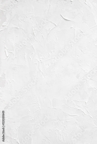Obraz 白い絵の具テクスチャ 抽象 背景素材 キャンバス 芸術 明るい シンプル 縦 