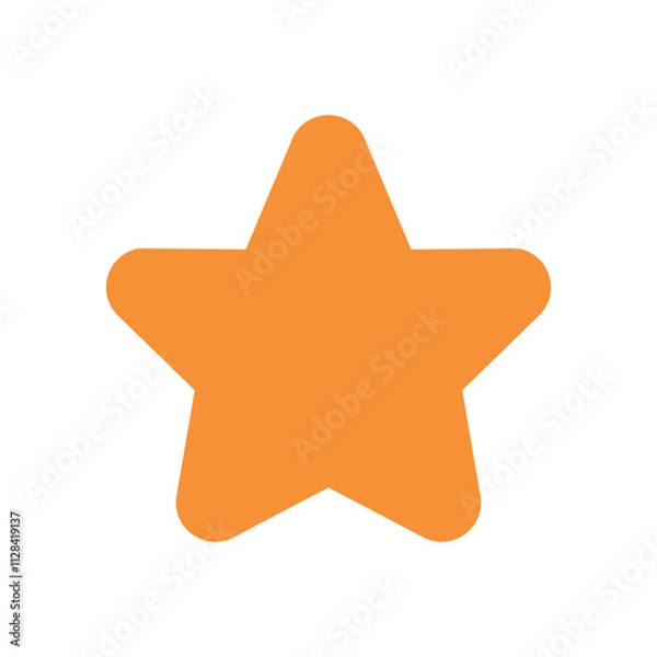 Fototapeta A simple orange pixelated five pointed star