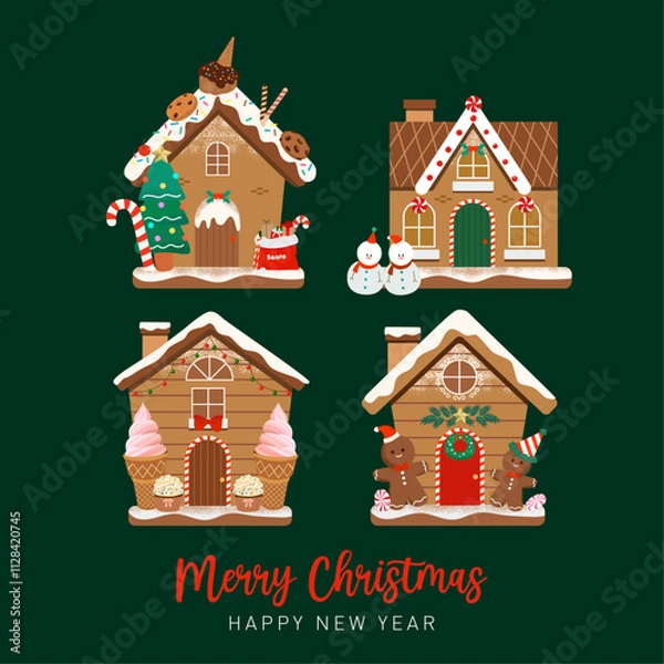 Obraz A Gingerbread christmas house collection