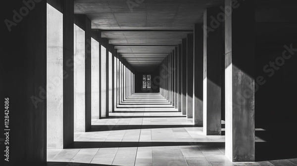 Fototapeta abstract modern architecture monotone in black and white