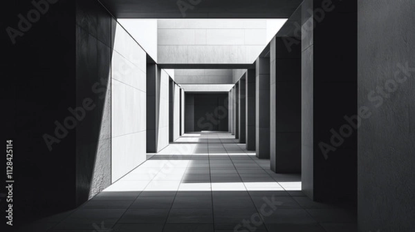 Obraz abstract modern architecture monotone in black and white