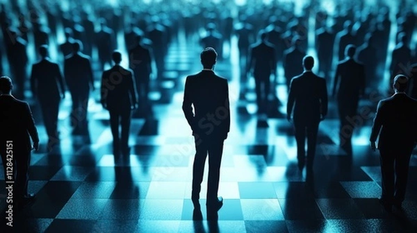 Obraz A Lone Figure Amidst a Crowd: Leadership, Strategy, and the Path Ahead
