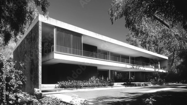Obraz abstract modern architecture monotone in black and white