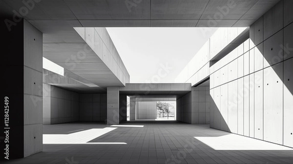 Obraz abstract modern architecture monotone in black and white