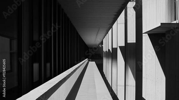 Obraz abstract modern architecture monotone in black and white
