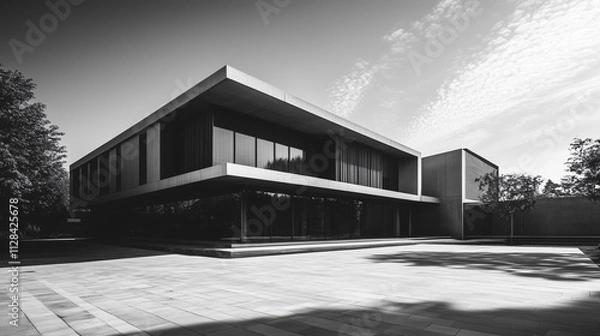 Obraz abstract modern architecture monotone in black and white
