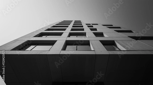 Obraz abstract modern architecture monotone in black and white