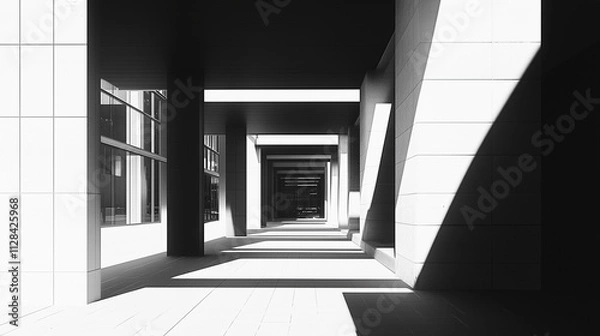 Obraz abstract modern architecture monotone in black and white