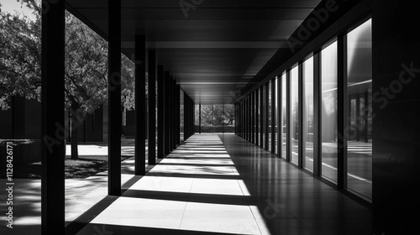 Obraz abstract modern architecture monotone in black and white