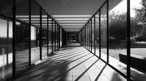Obraz abstract modern architecture monotone in black and white