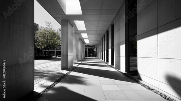 Obraz abstract modern architecture monotone in black and white