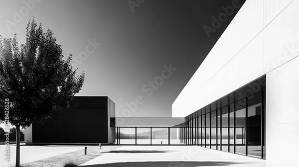 Obraz abstract modern architecture monotone in black and white