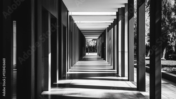 Obraz abstract modern architecture monotone in black and white