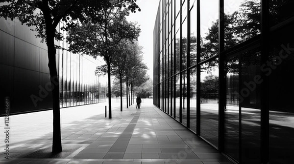 Obraz abstract modern architecture monotone in black and white