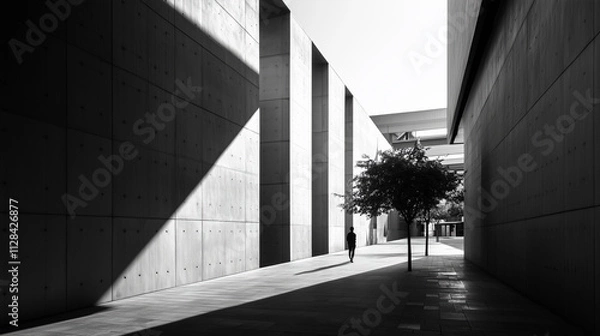 Fototapeta abstract modern architecture monotone in black and white