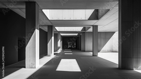 Obraz abstract modern architecture monotone in black and white