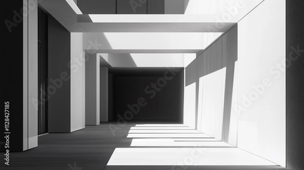 Obraz abstract modern architecture monotone in black and white