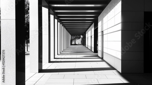 Obraz abstract modern architecture monotone in black and white