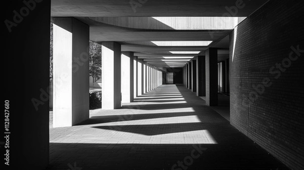 Obraz abstract modern architecture monotone in black and white