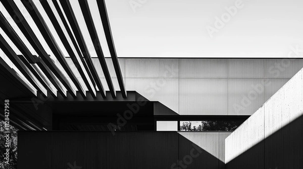 Obraz abstract modern architecture monotone in black and white