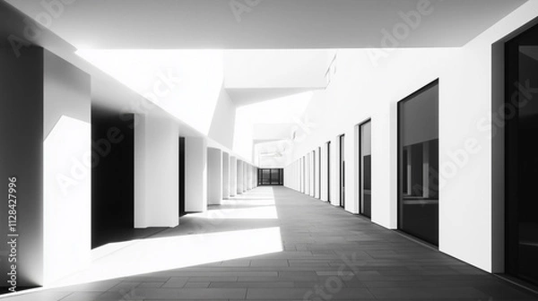Obraz abstract modern architecture monotone in black and white