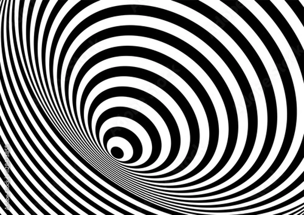 Obraz Black and white hypnotic optical Illusion background