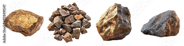 Obraz A diverse collection of various geological rock samples and mineral specimens from different geologic formations environments and geographic regions  These include igneous sedimentary