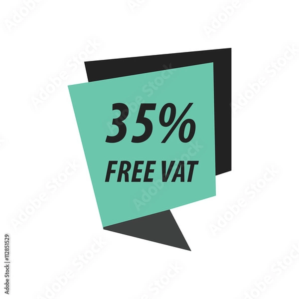 Obraz Label Origami Design  black, Green