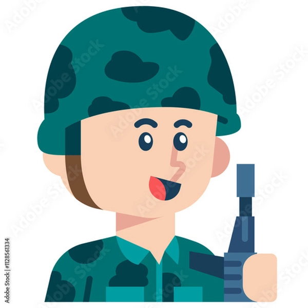 Obraz Soldier Job and Professions Flat Icon
