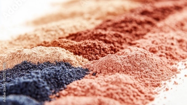 Obraz Colorful Powder Makeup Shades Arranged In Rows