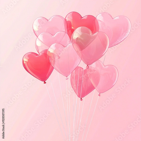 Obraz ハートの風船の背景