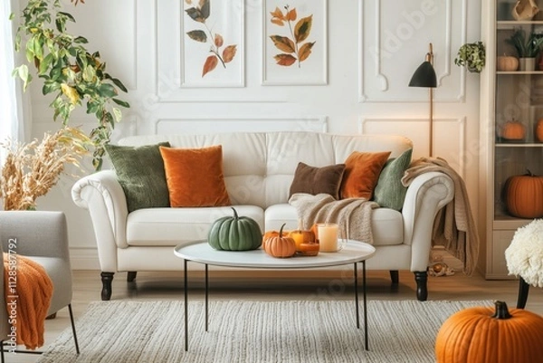 Obraz interior living room cozy sofa