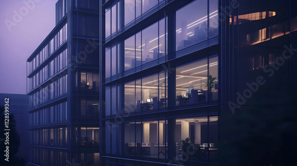 Fototapeta Sustainable Office Lighting: Energy-efficient Design with Automatic Light Control