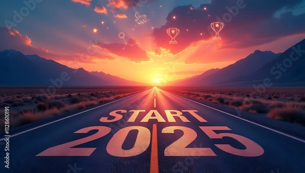 Fototapeta Towards a Bright Future: 2025
Road to 2025
