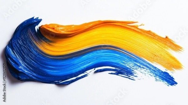 Obraz Abstract Swirl of Blue and Orange Paint